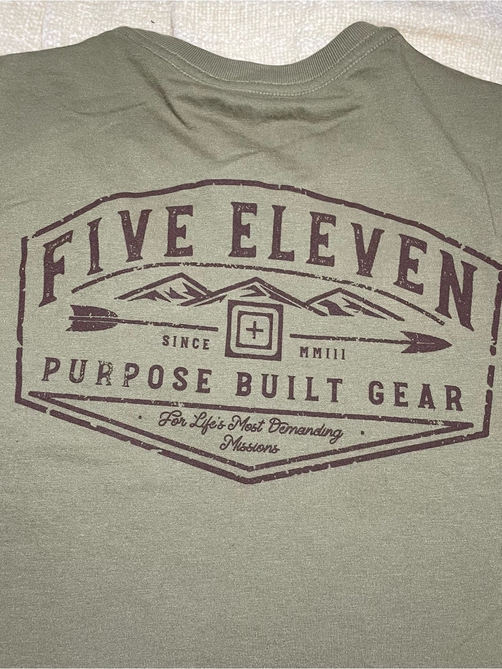 5.11 Tactical Men's Short Sleeve Tee — Olive size M - Picture 5 of 8